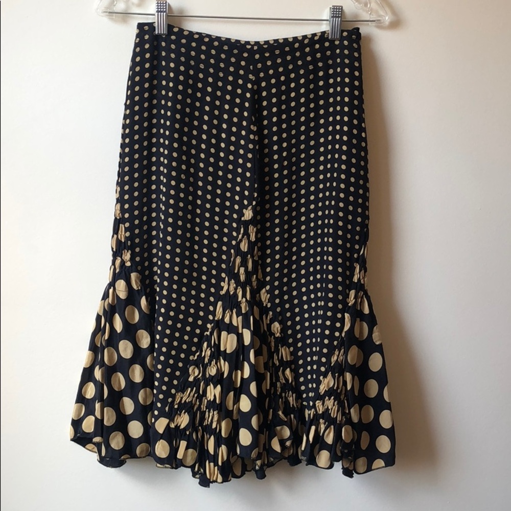 Silk polka dot skirt